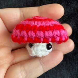 Crochet Mushrooms Red and Pink